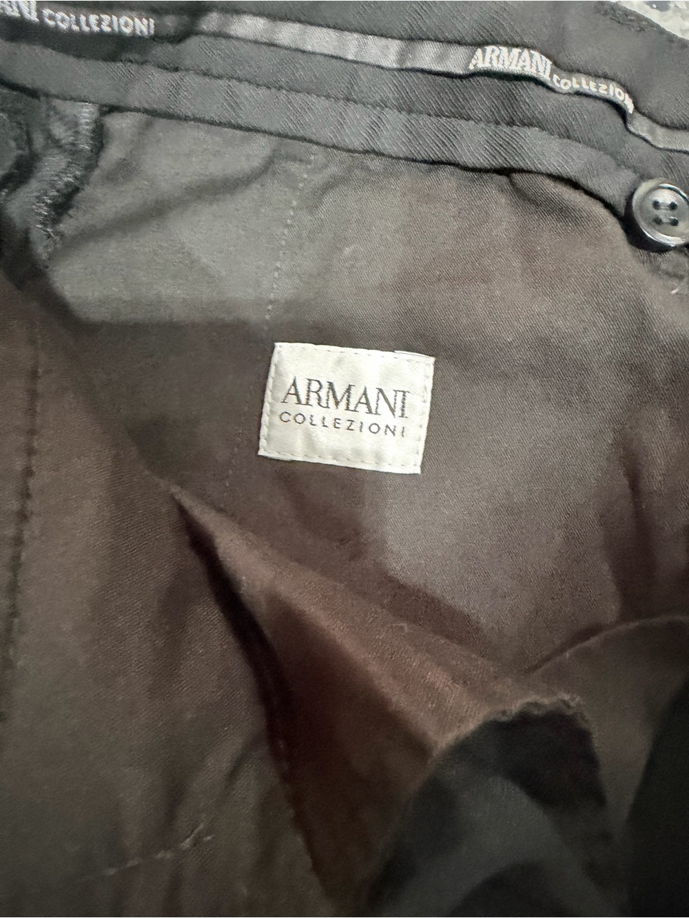 Armani Collezioni Men's Black Dress Trousers